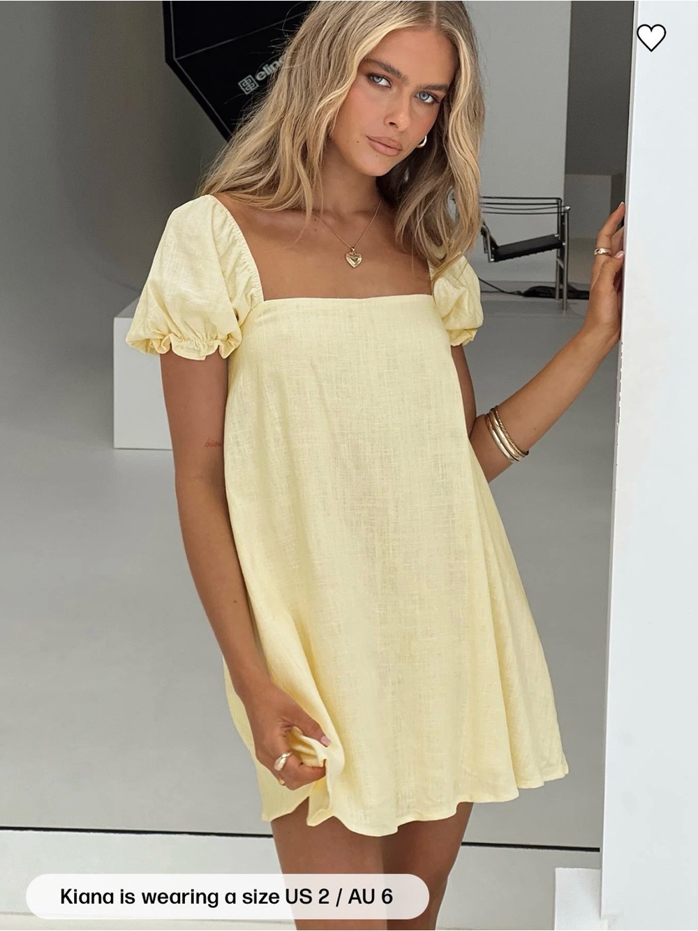 Princess Polly Beyond Linen Mini dress yellow